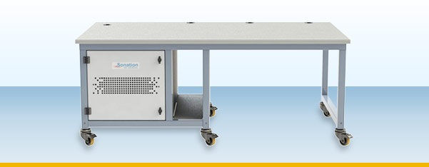 Sonation QE Series Laboratory Instrument Table with Single Left-Side Sound Barrier