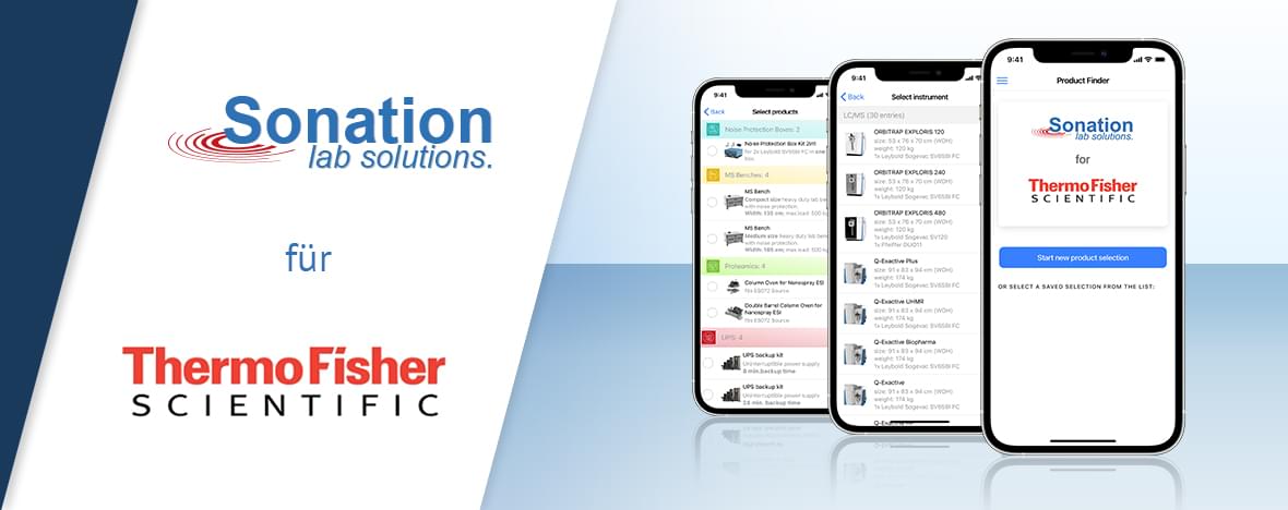 Teaser mit Vorschauseiten der Sonation Web-App für ThermoFisher Geräte